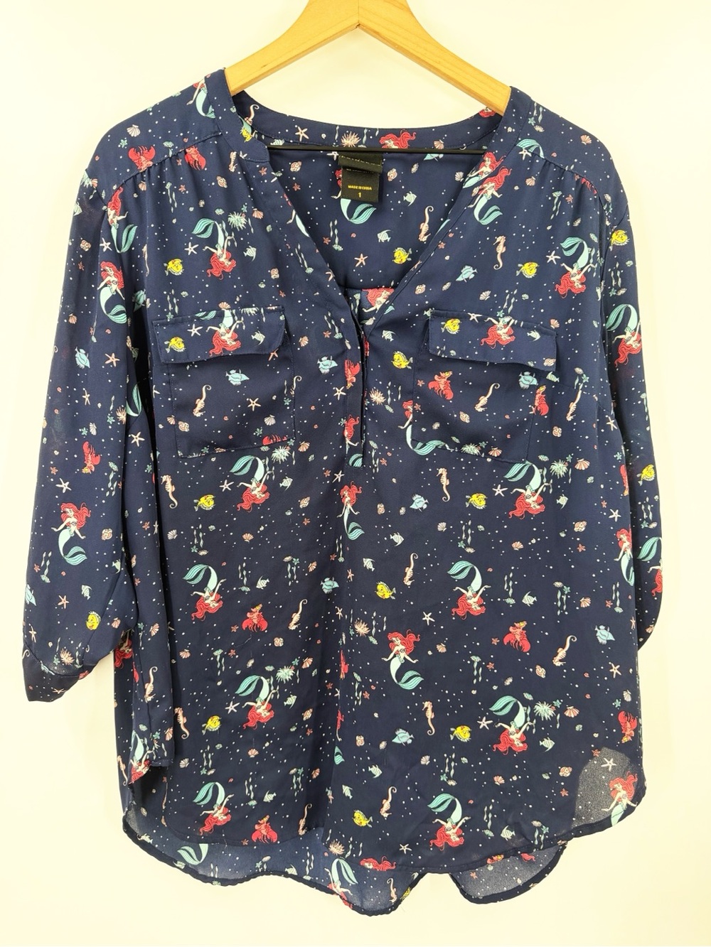Torrid Disney The Little Mermaid Ariel Georgette Harper Blouse